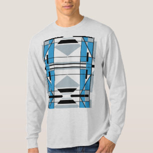 Blue Grey Black Southwest-inspired Mosaic Abstract T-Shirt