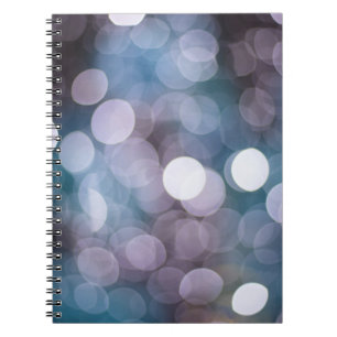 Blue grey bokeh, abstract background. notebook