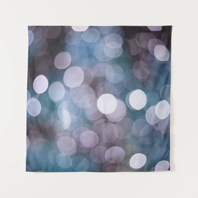 Blue grey bokeh, abstract background. tapestry (Front)