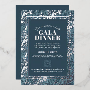 Blue grey botanical pattern gala dinner event