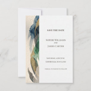 Blue Grey Botanical Save The Date Card