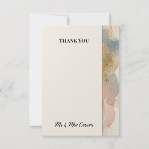 Blue Grey Botanical Wedding Thank You Card