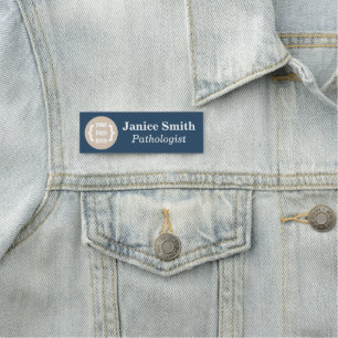 Blue-Grey, Branded Name Tag with Logo