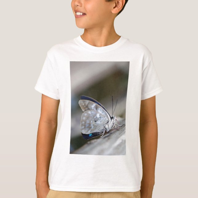 Blue Grey Butterfly T-Shirt (Front)