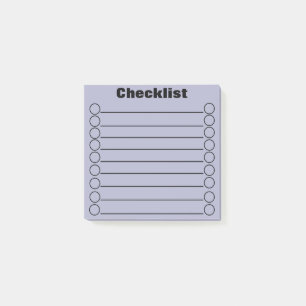 Blue Grey Checklist Post-it® Notes 3" x 3"