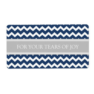 Blue Grey Chevron Cry Packet Wedding Labels