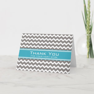 Blue Grey Chevron Employee Anniversary Card