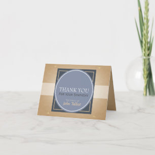 Blue Grey Circle Square Tags Sympathy Thank you Card