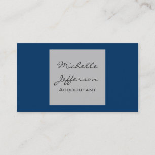 Blue Grey Contemporary Accountant Business Card
