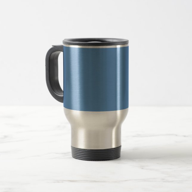 Blue-grey (Crayola) (solid colour)  Travel Mug (Front Left)