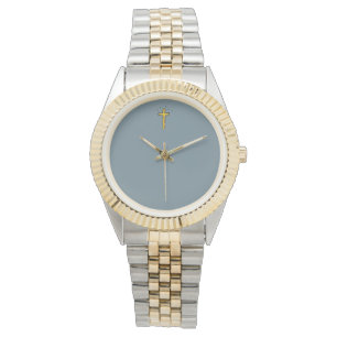 Blue Grey Cross Watch