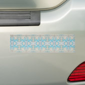 Blue Grey Curly Decorative Graffiti Wall Pattern Bumper Sticker (On Car)