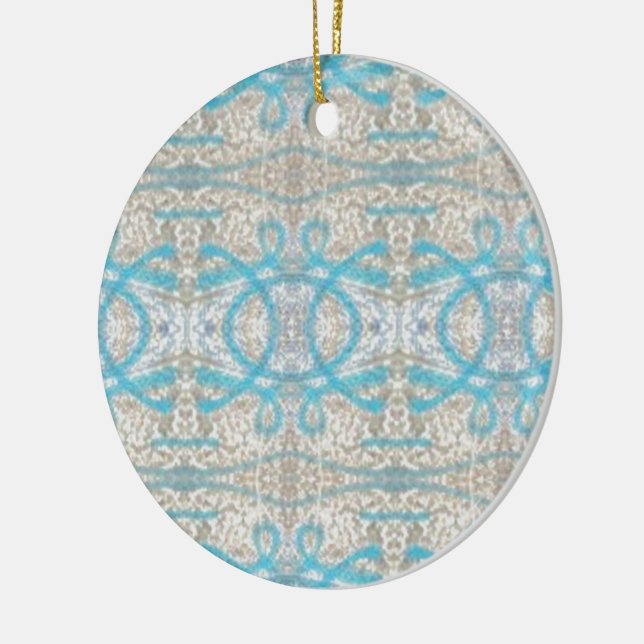 Blue Grey Curly Decorative Graffiti Wall Pattern Ceramic Tree Decoration (Left)