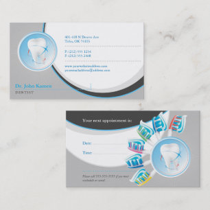 Blue Grey Dental   Dentist Appointment Card