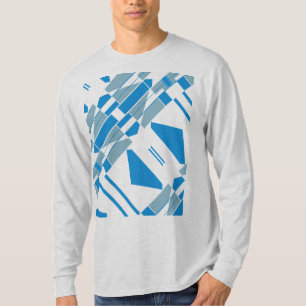 Blue Grey Diagonal Shapes MCM Southwest-inspired T-Shirt