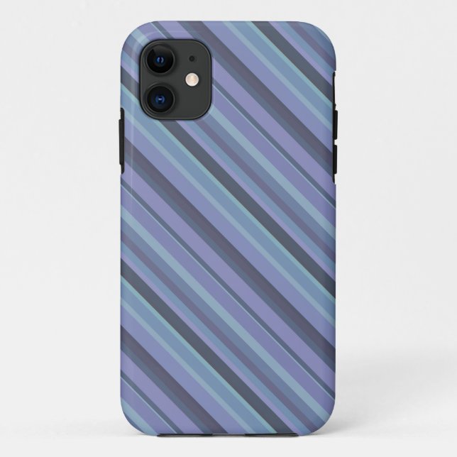 Blue-grey diagonal stripes Case-Mate iPhone case (Back)