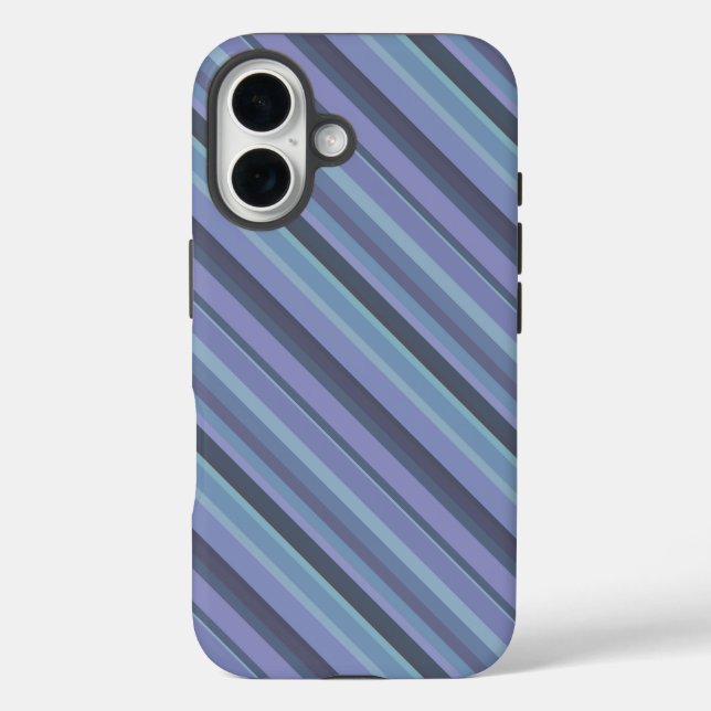 Blue-grey diagonal stripes Case-Mate iPhone case (Back)