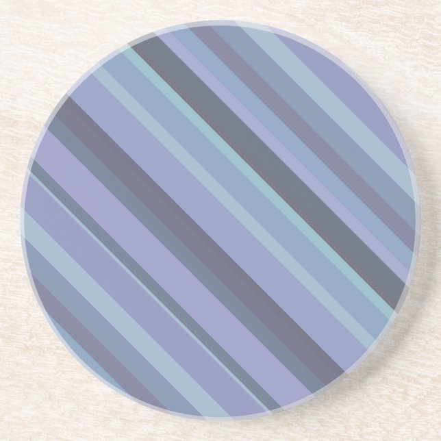 Blue-grey diagonal stripes coaster (Front)