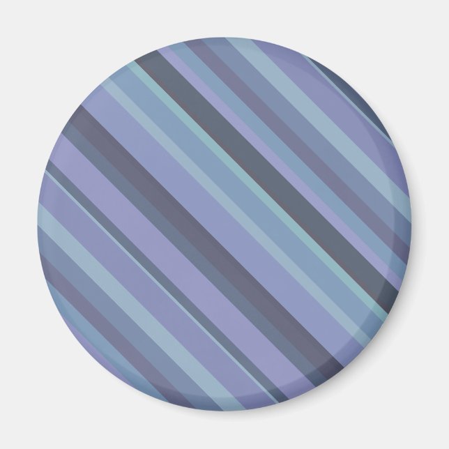 Blue-grey diagonal stripes magnet (Front)