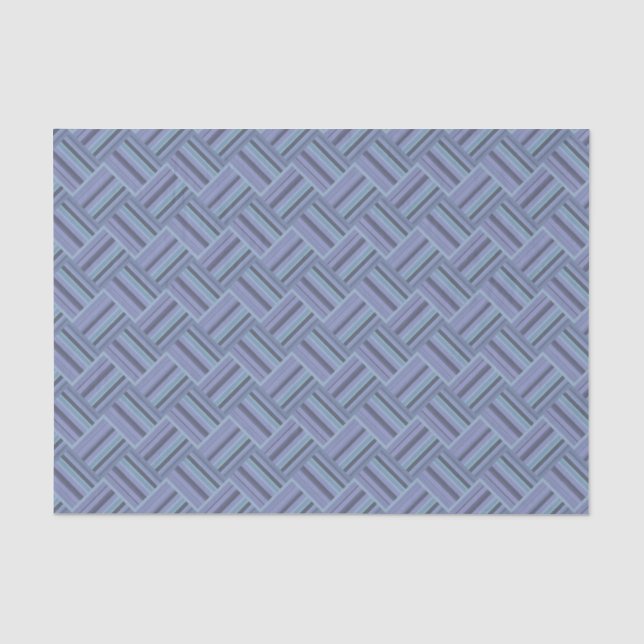Blue-grey diagonal stripes weave pattern tissue paper (Front)