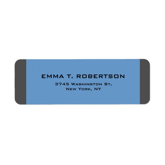 Blue Grey Elegant Modern Trendy Minimalist Return Address Label