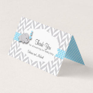 Blue & Grey Elephant Baby Shower   Candy Toppers Business Card