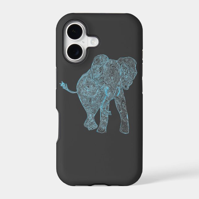 Blue/Grey Elephant iPhone 5 Case (Back)