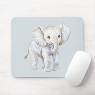 Blue Grey Elephant Mouse Mat
