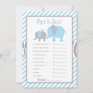 Blue & Grey Elephant Price Is Right Card