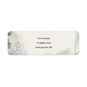 Blue Grey Eucalyptus Return Address Label