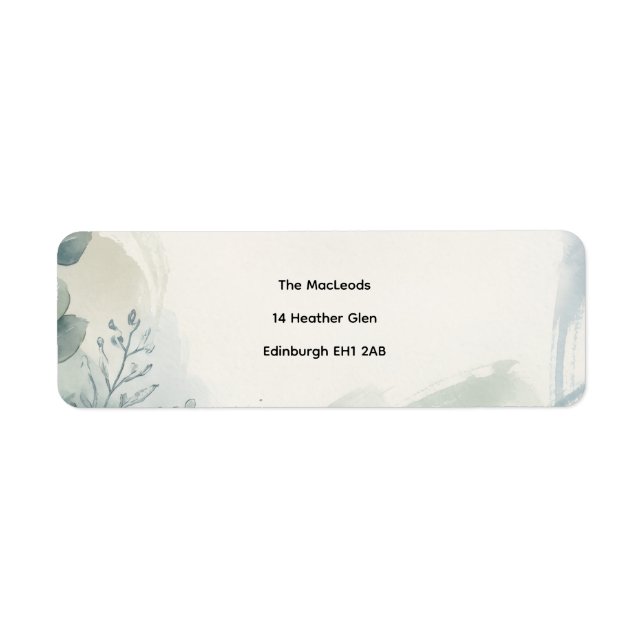 Blue Grey Eucalyptus Return Address Label (Front)