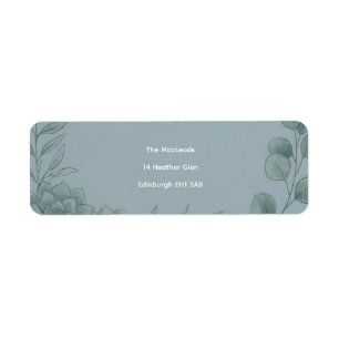 Blue Grey Eucalyptus Return Address Label