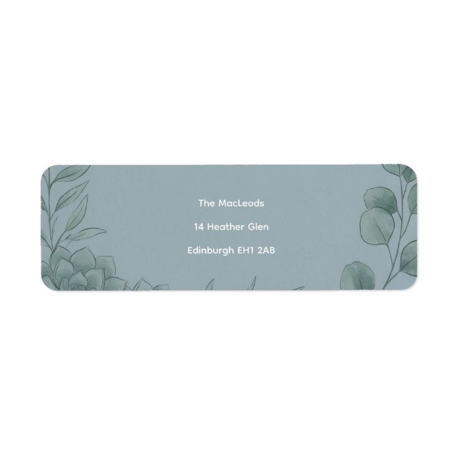 Blue Grey Eucalyptus Return Address Label (Front)