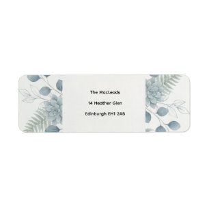 Blue Grey Eucalyptus Return Address Label