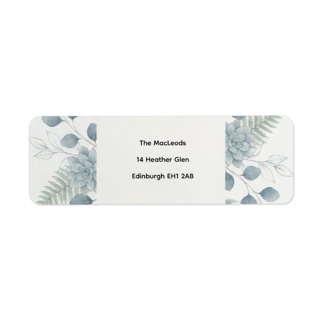 Blue Grey Eucalyptus Return Address Label (Front)