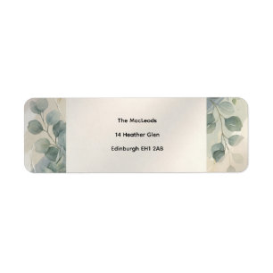 Blue Grey Eucalyptus Return Address Label
