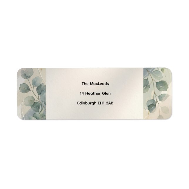 Blue Grey Eucalyptus Return Address Label (Front)