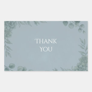 Blue Grey Eucalyptus Thank You Sticker