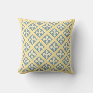 Blue Grey Fleur Reversible Cushion