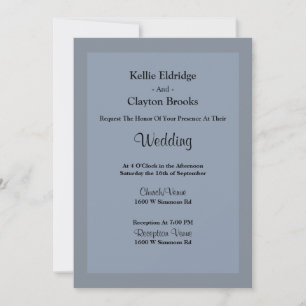 Blue/Grey Framed Wedding Invitation