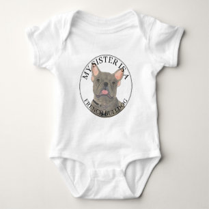 Blue Grey French Bulldog Big Sister Baby Bodysuit