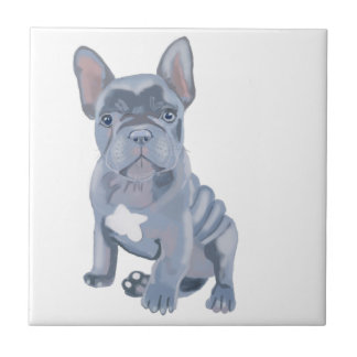 Blue Grey French Bulldog Puppy  Tile
