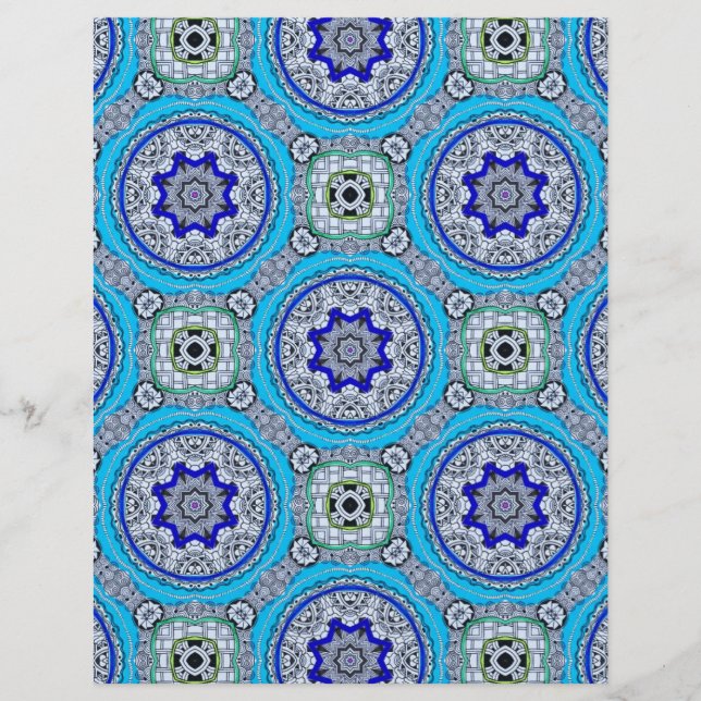 Blue Grey Green Scrapbook Paper (Front)