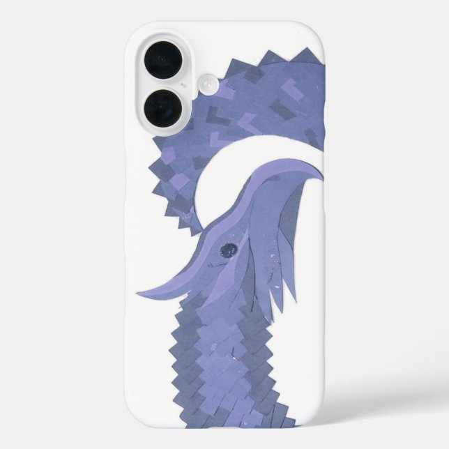 Blue-grey heart dragon on white Case-Mate iPhone case (Back)