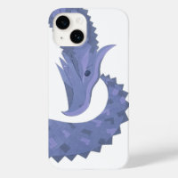 Blue-grey heart dragon on white