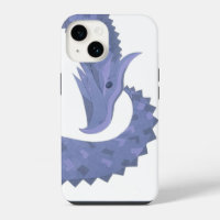 Blue-grey heart dragon on white