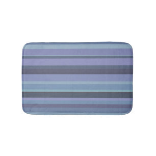 Blue-grey horizontal stripes bath mat