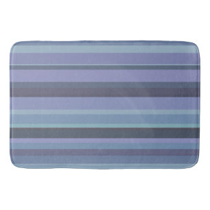 Blue-grey horizontal stripes bath mat