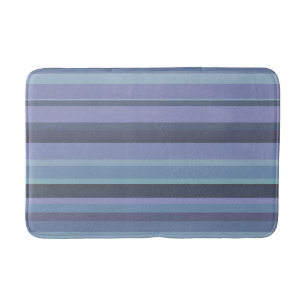 Blue-grey horizontal stripes bath mat