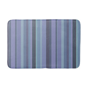 Blue-grey horizontal stripes bath mat